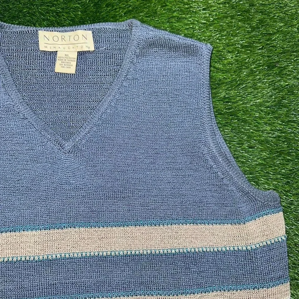 Vintage 90s blue striped sweater vest